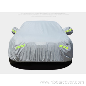 car full cover umbrella silver reflective strip